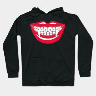 Vampire Braces Teeth Orthodontist Dentist Funny Halloween Hoodie